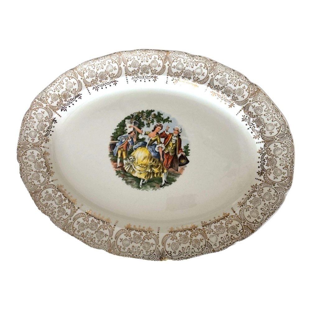 Royal Queen First Quality Original Warranted 22kt Gold Serving Platter vintage